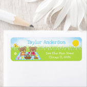 テディベアーズピクニックボーイブルーギンガム ラベル (インサイチュ)