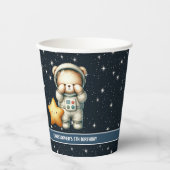 テディベアーズ宇宙飛行士パーソナライズされたボーイ誕生日 紙コップ (正面)