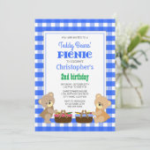 テディベアーズ・ピクニックボーイズバースデーパーティー 招待状 (スタンド正面)