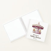 テディベアーツインガールズベビーシャワーゲストブック ノートブック (内部)