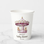 テディベアーツインガールズベビーシャワー紙カップ 紙コップ (裏面)