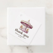 テディベアーツインガールベビーシャワーメッセージカード フェイバータグ (インサイチュ)