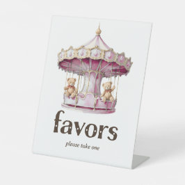 テディベアーツインガール赤ちゃんシャワー親愛 台座サイン