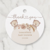 テディベアーツインズベビーシャワーボホフローラ フェイバータグ (正面)