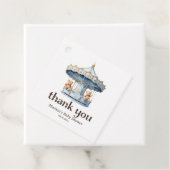 テディベアーツインボーイ赤ちゃんシャワーメッセージカード フェイバータグ (インサイチュ)