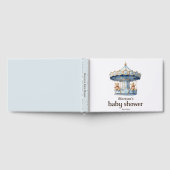 テディベアーツインボーイ赤ちゃんシャワー ゲストブック (全面)