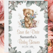 テディベアーツツインズウォーターカラー日付 招待状