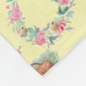 テディベアーティータイムイエロー フリースブランケット (角)