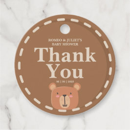 テディベアーニュートラルカラーズサンキューラベル フェイバータグ