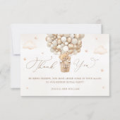 テディベアーニュートラルベビーシャワーありがとう カード (正面)