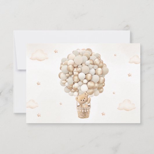 テディベアーニュートラルベビーシャワーありがとう カード (裏面)