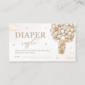 テディベアーニュートラルベビーシャワーおむつラッフル エンクロージャーカード (正面)