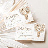 テディベアーニュートラルベビーシャワーおむつラッフル エンクロージャーカード