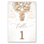 テディベアーニュートラルベビーシャワーテーブル番号 テーブルナンバー (裏面)