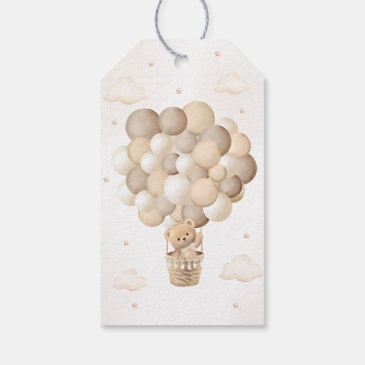 テディベアーニュートラルベビーシャワー ギフトタグ (裏面)