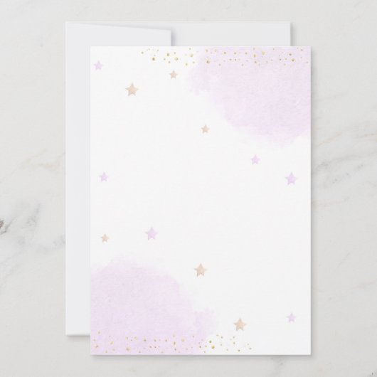 テディベアーバルーンガールバーリーウェイベビーシャワー 招待状 (裏面)