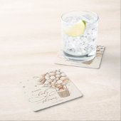 テディベアーバルーンニュートラルバーリーウェイベビーシャワー スクエアペーパーコースター (インサイチュ)