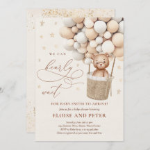 テディベアーバルーンニュートラルバーリーウェイベビーシャワー