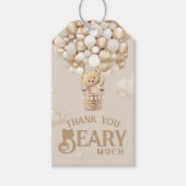 テディベアーバルーンバーリーウェイニュートラルベビーシャワー ギフトタグ (正面)