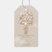 テディベアーバルーンバーリーウェイニュートラルベビーシャワー ギフトタグ (裏面)