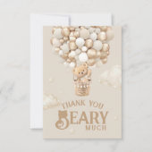 テディベアーバルーンバーリーウェイニュートラルベビーシャワー サンキューカード (正面)