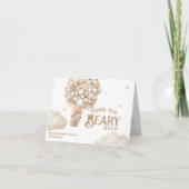 テディベアーバルーンバーリーウェイニュートラルベビーシャワー サンキューカード (正面)