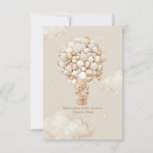 テディベアーバルーンバーリーウェイニュートラルベビーシャワー サンキューカード (裏面)