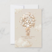 テディベアーバルーンバーリーウェイニュートラルベビーシャワー サンキューカード (裏面)