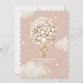 テディベアーバルーンバーリーウェイニュートラルベビーシャワー サンキューカード (裏面)