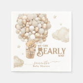 テディベアーバルーンバーリーウェイニュートラルベビーシャワー スタンダードカクテルナプキン (正面)