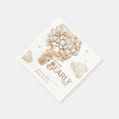 テディベアーバルーンバーリーウェイニュートラルベビーシャワー スタンダードカクテルナプキン (角)