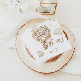 テディベアーバルーンバーリーウェイニュートラルベビーシャワー スタンダードカクテルナプキン