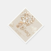 テディベアーバルーンバーリーウェイニュートラルベビーシャワー スタンダードカクテルナプキン (角)