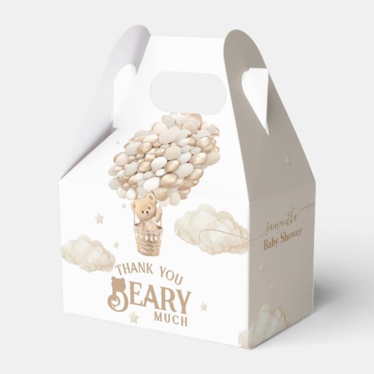 テディベアーバルーンバーリーウェイニュートラルベビーシャワー フェイバーボックス (裏面サイド)