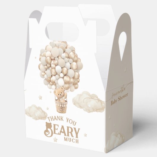 テディベアーバルーンバーリーウェイニュートラルベビーシャワー フェイバーボックス (オープン)