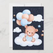 テディベアーバルーンバーリーウェイニュートラルベビーシャワー 招待状 (裏面)