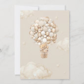 テディベアーバルーンバーリーウェイニュートラルベビーシャワー 招待状 (裏面)