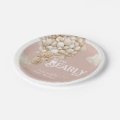 テディベアーバルーンバーリーウェイベビーガールシャワー ペーパープレート (アングル)