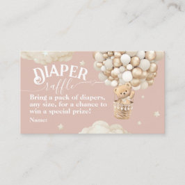 テディベアーバルーンバーリーウェイベビーシャワーおむつ エンクロージャーカード