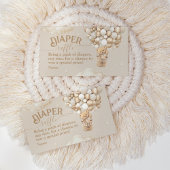 テディベアーバルーンバーリーウェイベビーシャワーおむつ エンクロージャーカード