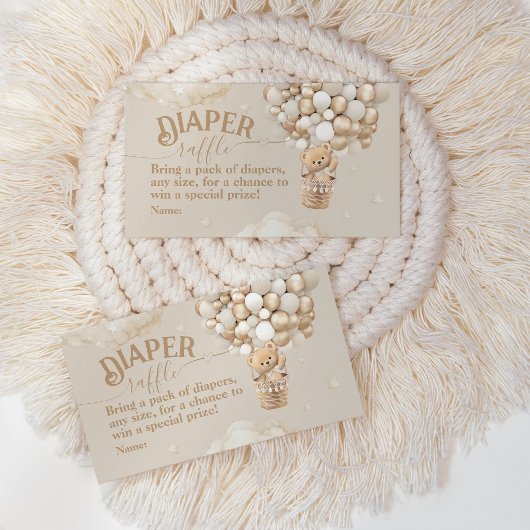 テディベアーバルーンバーリーウェイベビーシャワーおむつ エンクロージャーカード