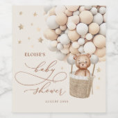 テディベアーバルーンバーリーウェイベビーシャワーのお気に入り ワインラベル (シングルラベル)