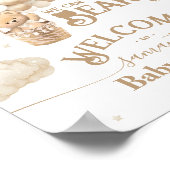 テディベアーバルーンバーリーウェイベビーシャワーへようこそ ポスター (角)