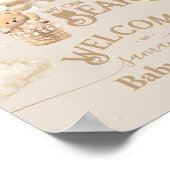 テディベアーバルーンバーリーウェイベビーシャワーへようこそ ポスター (角)