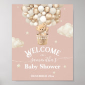 テディベアーバルーンバーリーウェイベビーシャワーへようこそ ポスター (正面)