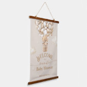 テディベアーバルーンバーリーウェイベビーシャワーへようこそ 吊り下げ型タペストリー (傾斜あり)