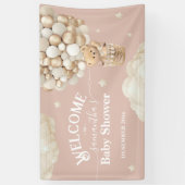 テディベアーバルーンバーリーウェイベビーシャワーへようこそ 横断幕 (縦)