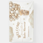 テディベアーバルーンバーリーウェイベビーシャワーへようこそ 横断幕 (縦)