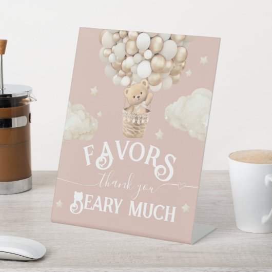 テディベアーバルーンベビーシャワーの好意 台座サイン (インサイチュ)