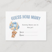 テディベアーバルーンベビーシャワーゲーム エンクロージャーカード (正面)